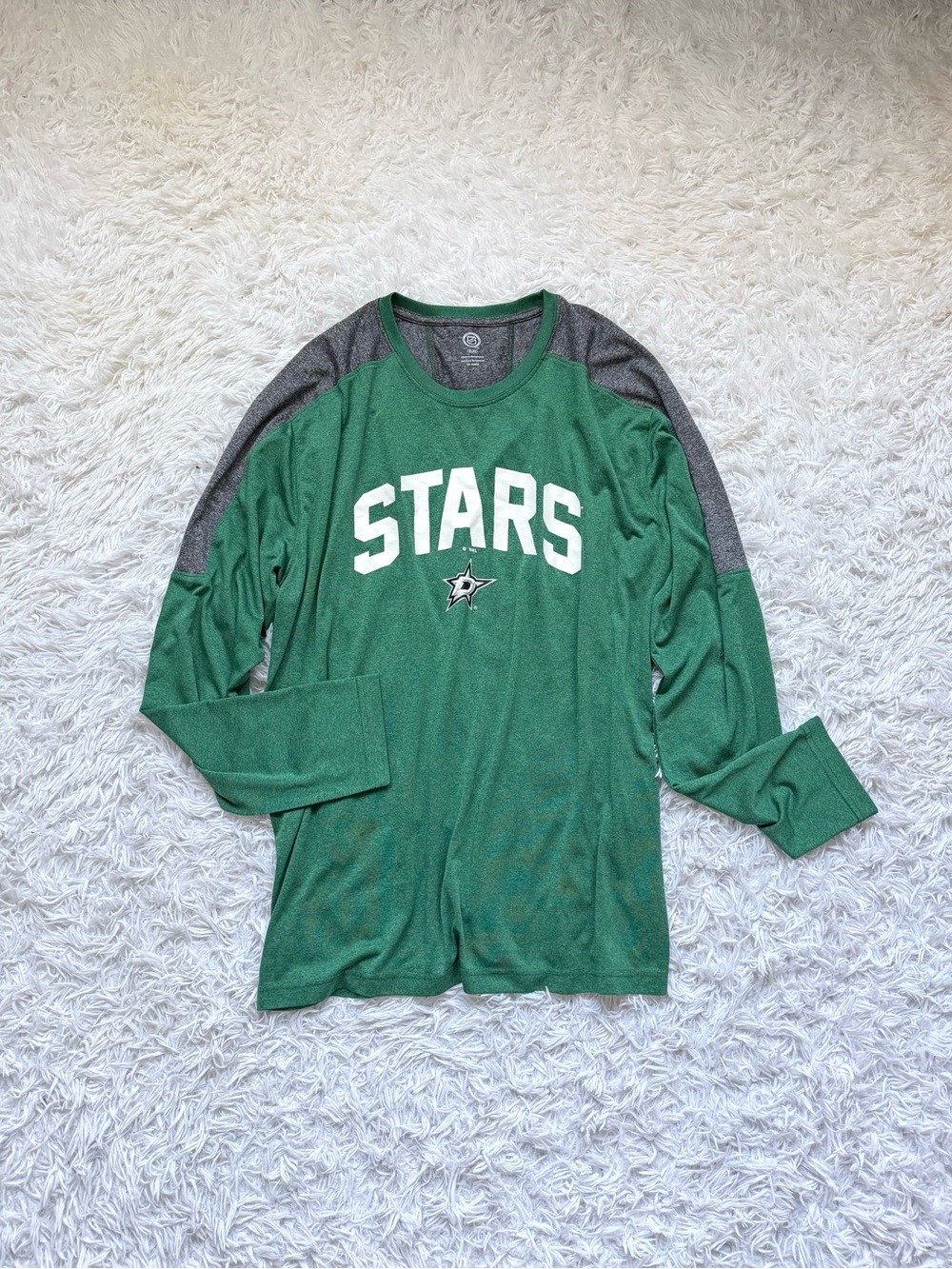 NHL Green and Gray Stars Long-Sleeve Team Shirt